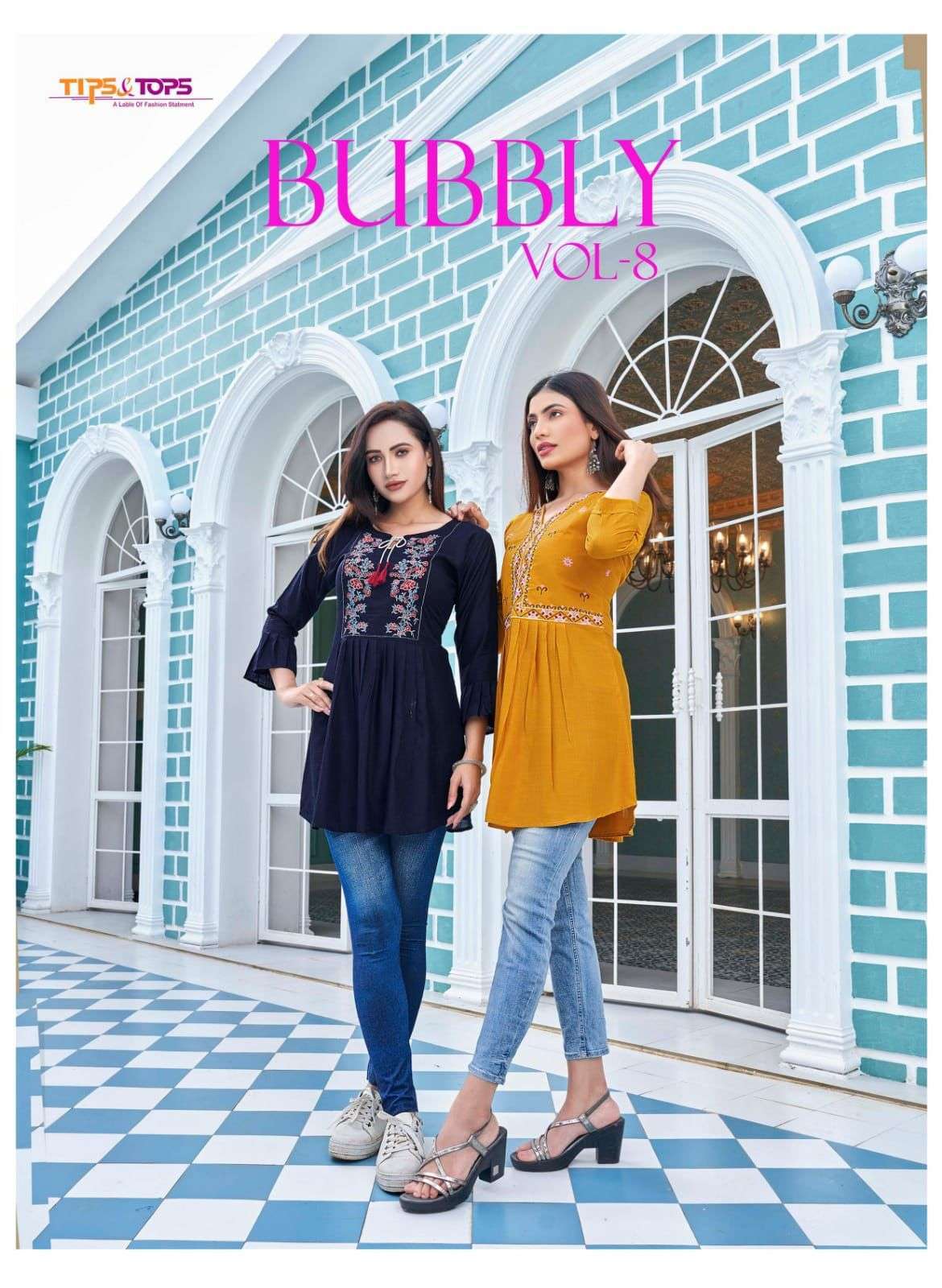 tips & tops bubbly vol 8 series 1001-1009 heavy rayon slub kurti 