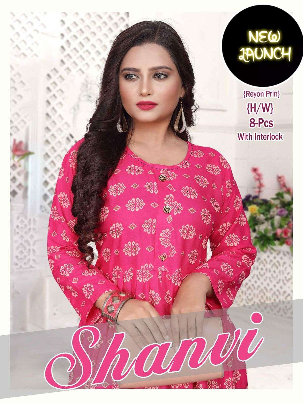 trendy shanvi series 001-008 heavy rayon print kurti