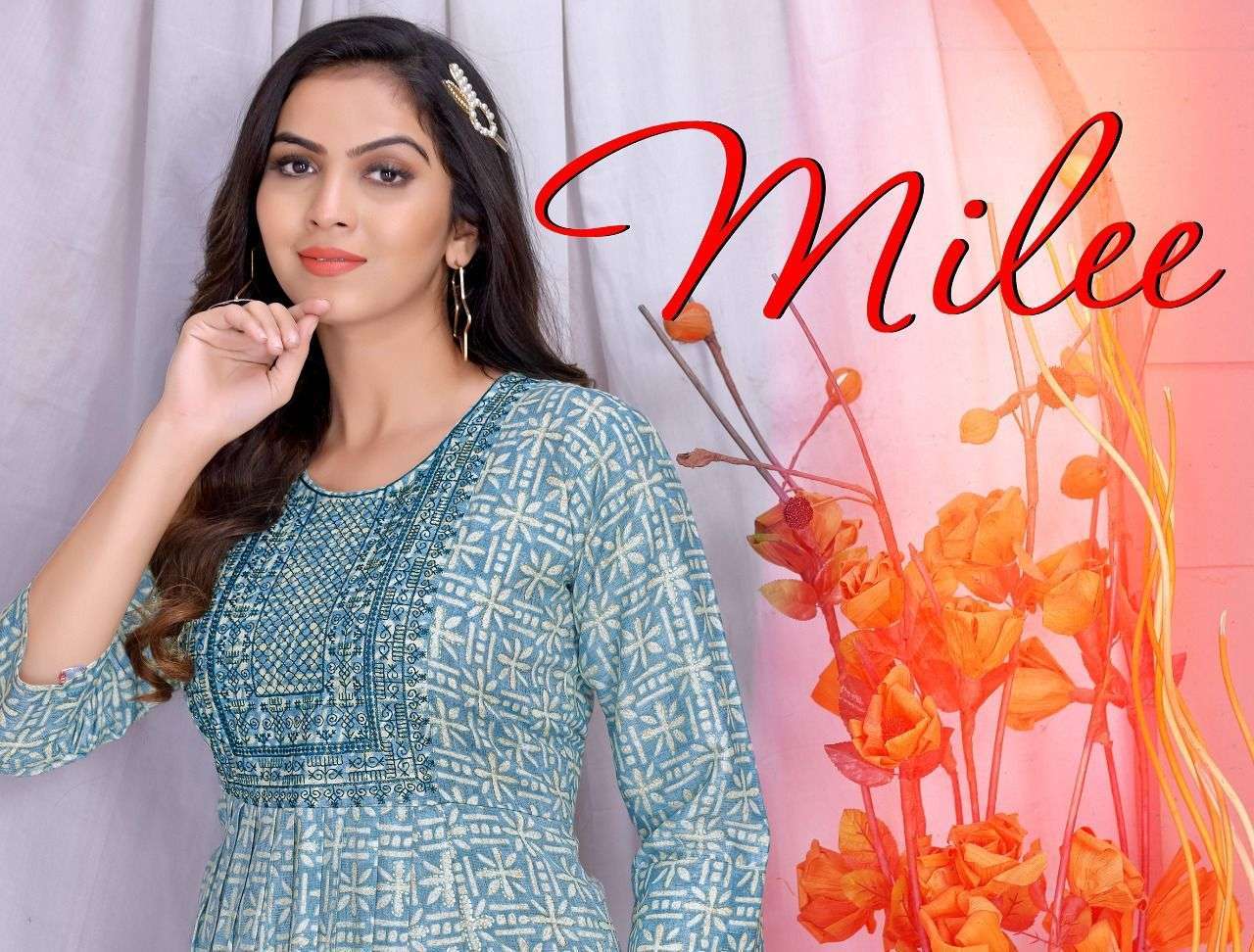 Trendz Milee series 1001-1008 14 kg heavy rayon kurti 