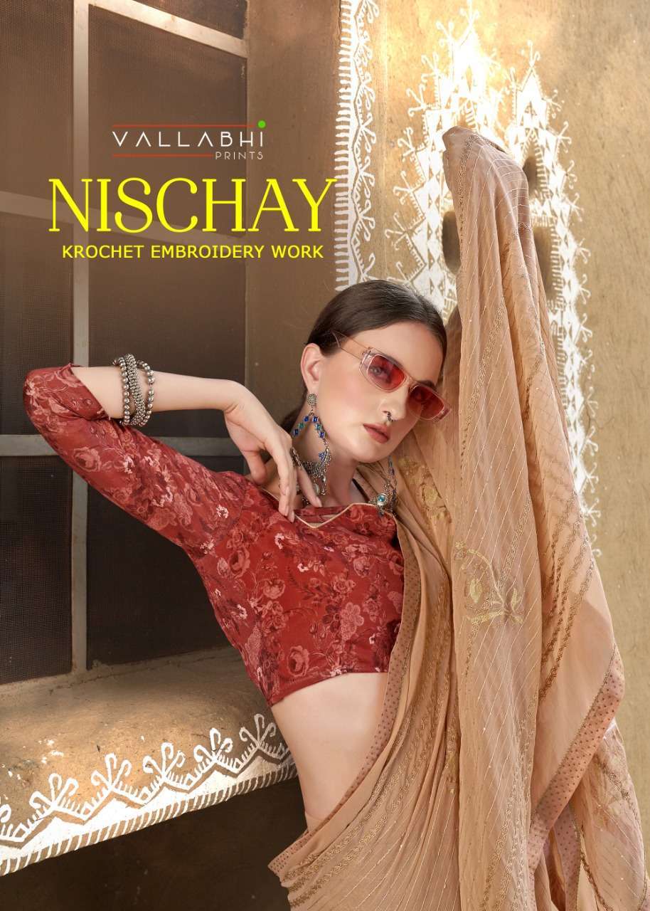 vallabhi nischay series 17701-17708 Krochet Embroidery Work saree