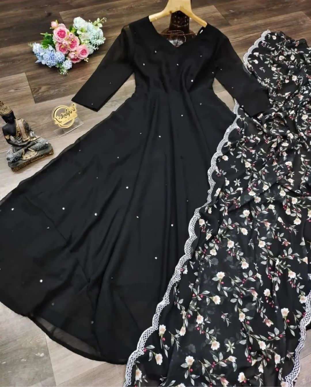 x-lady designer mirror georgette maxi dress 