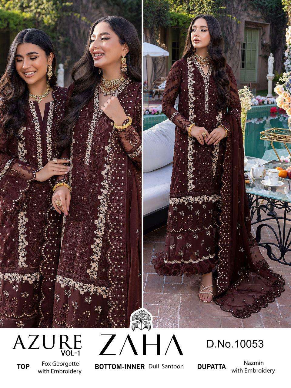 zaha 10051-10053 designer georgette suit 