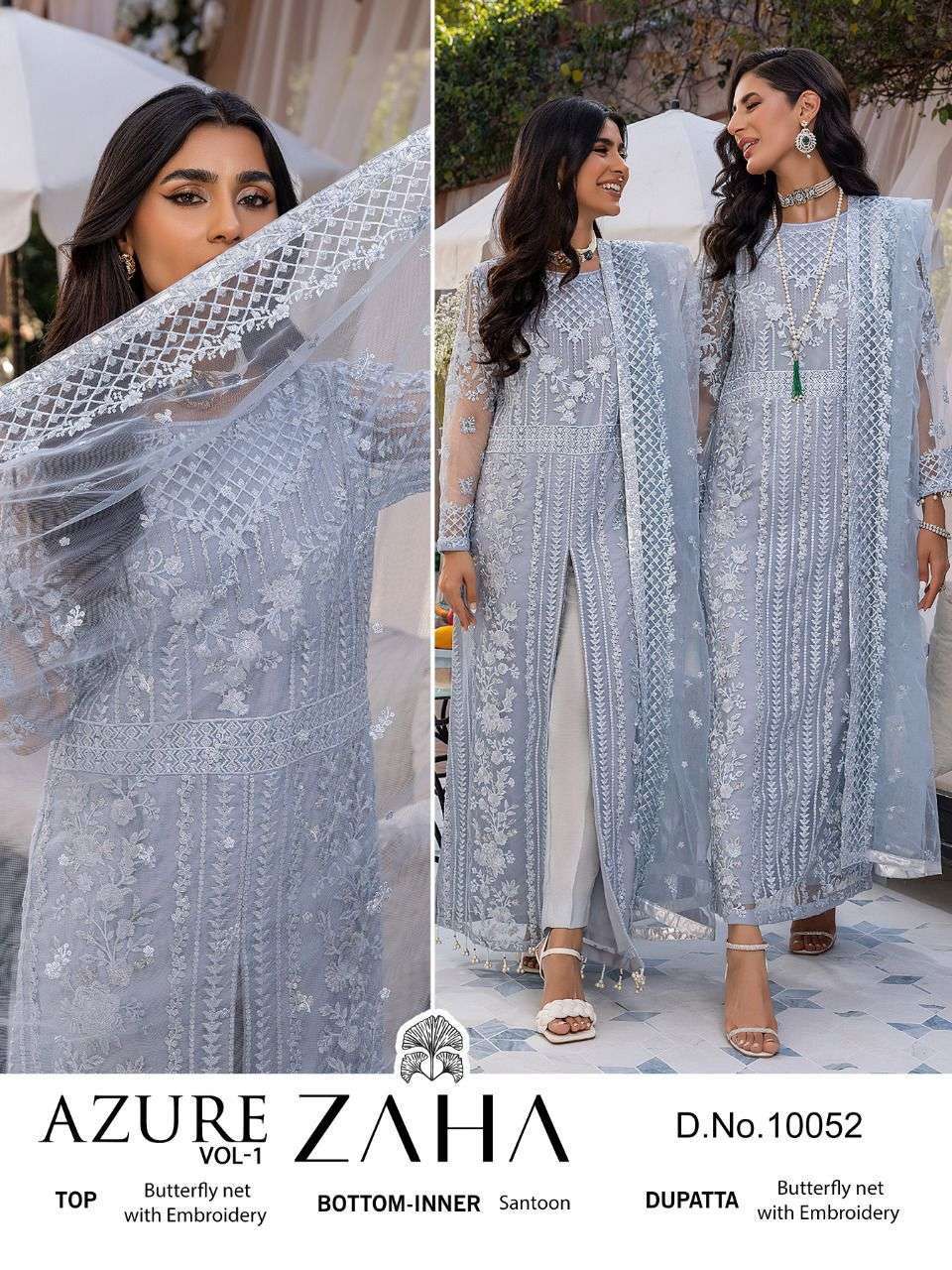 zaha azure vol 1 series 10052 georgette suit 