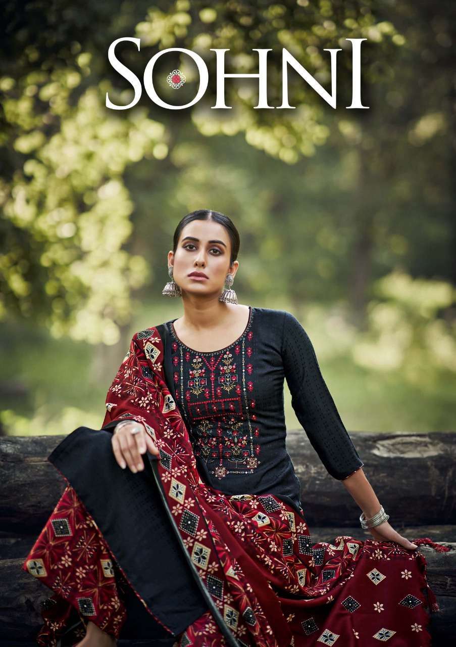 zulfat sohni vol 3 series 463001-463010 pure wool pashmina suit 