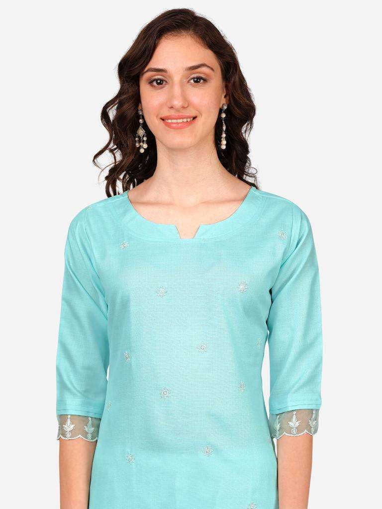 075SC To 080SC cotton blend embroidery kurti 