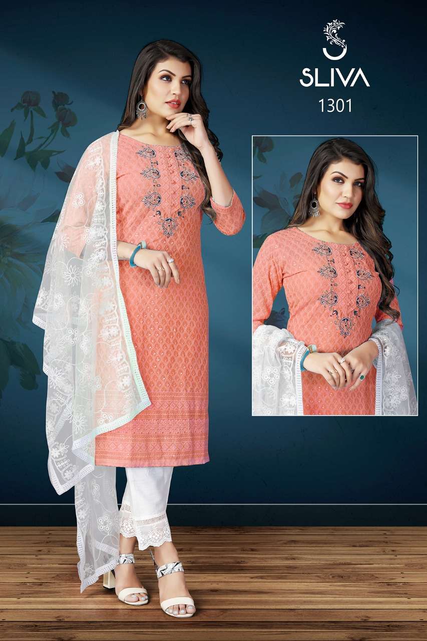 1300 series Rayon schifilli work and handwork readymade suit 