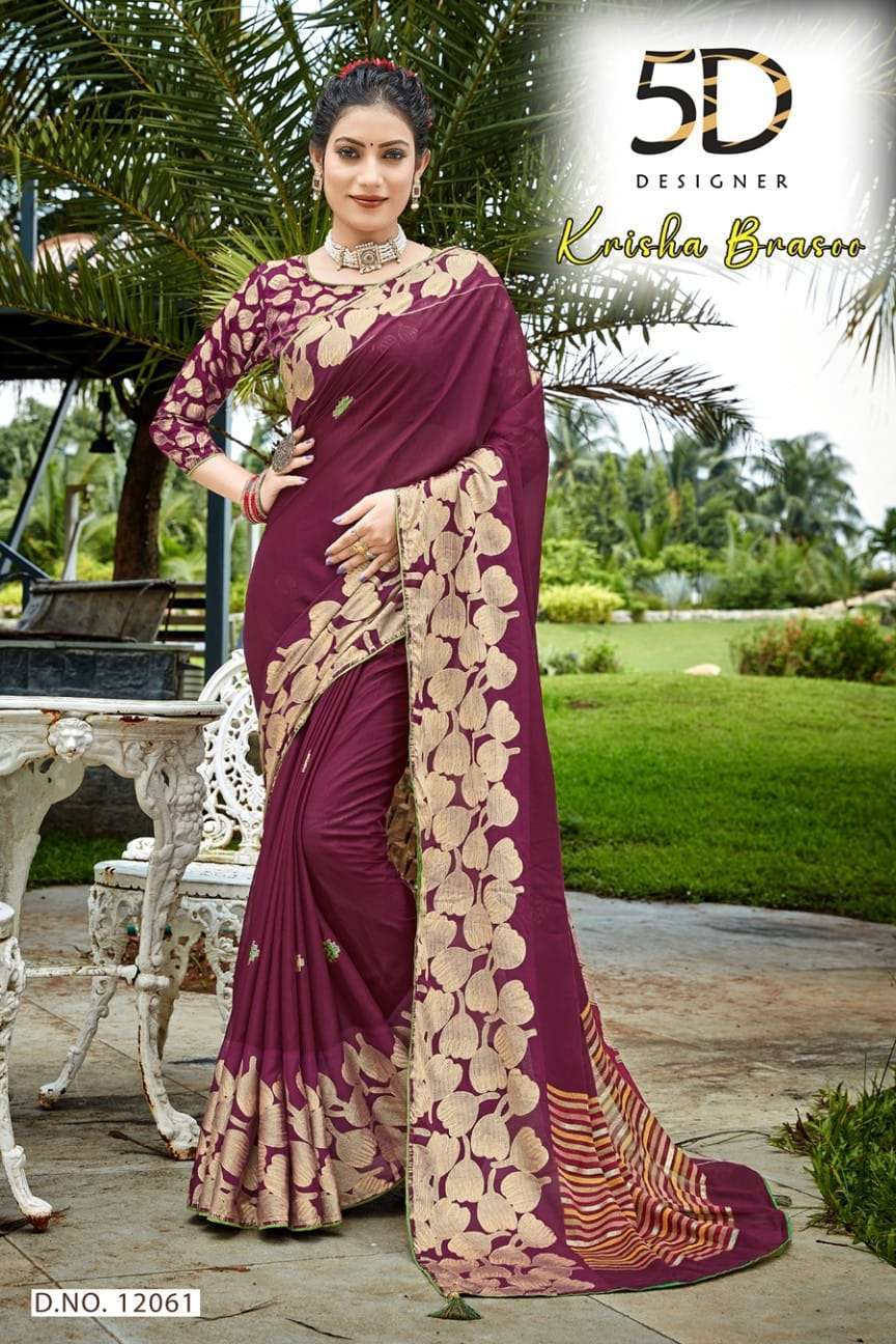 5d designer krishna brasso series 12061-12064 brasso saree