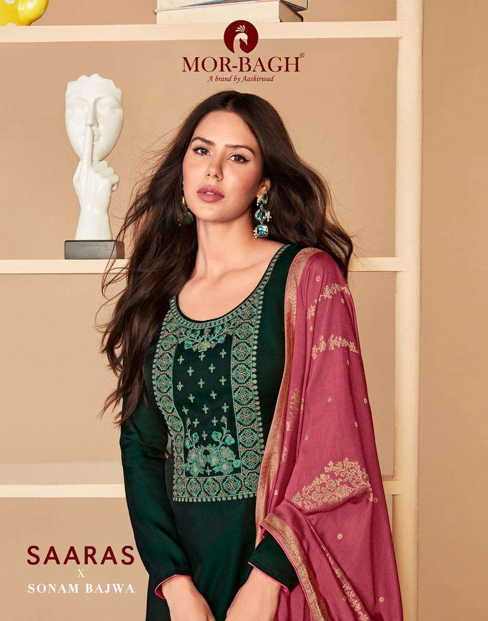 Aashirwad saaras series 8592-8597 premium linen silk suit 