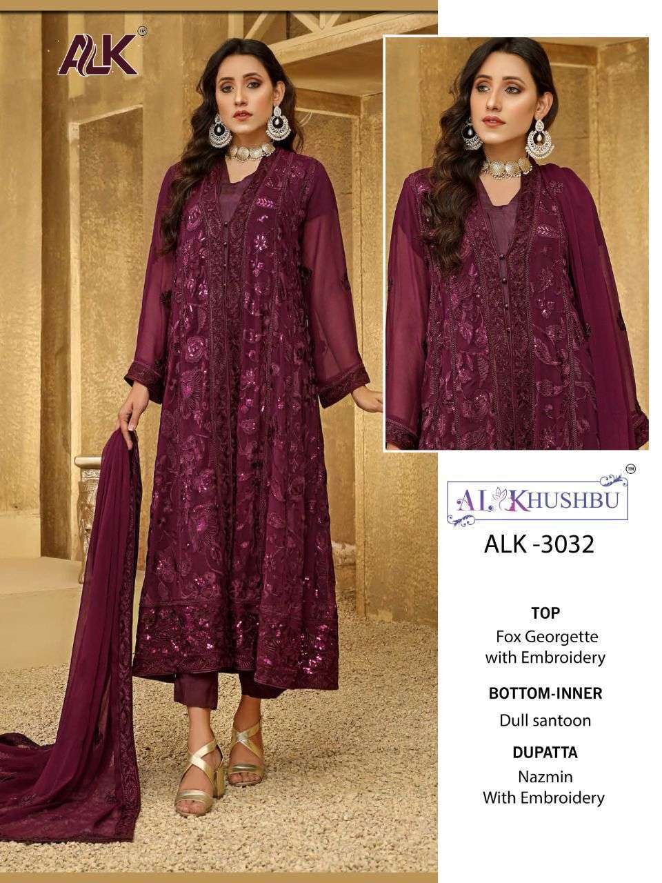 al khushbu afreen vol 1 series 3032 georgette suit 