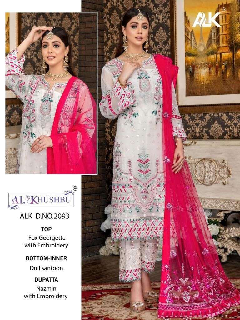 al khushbu alk 2093 georgette heavy embroidered suit