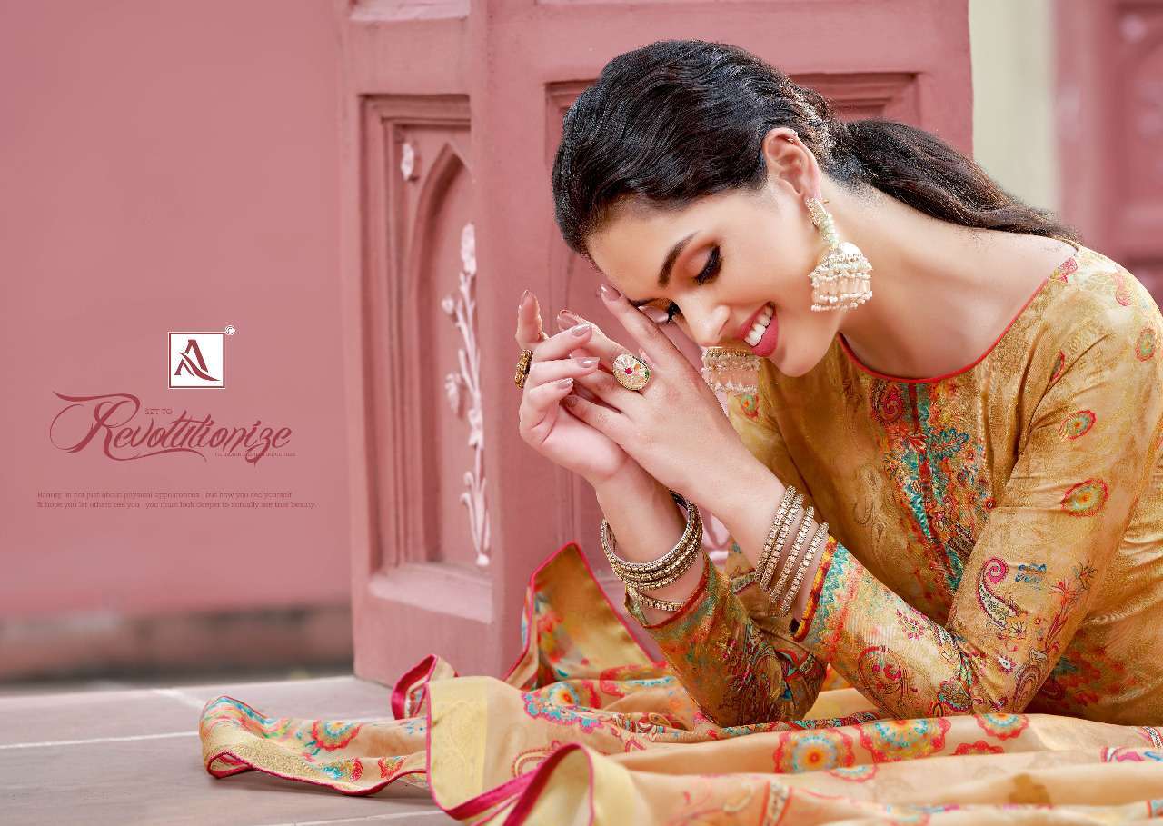 alok kalaki vol 7 series 1112001-1112006 Banarasi Dola Jacquard suit