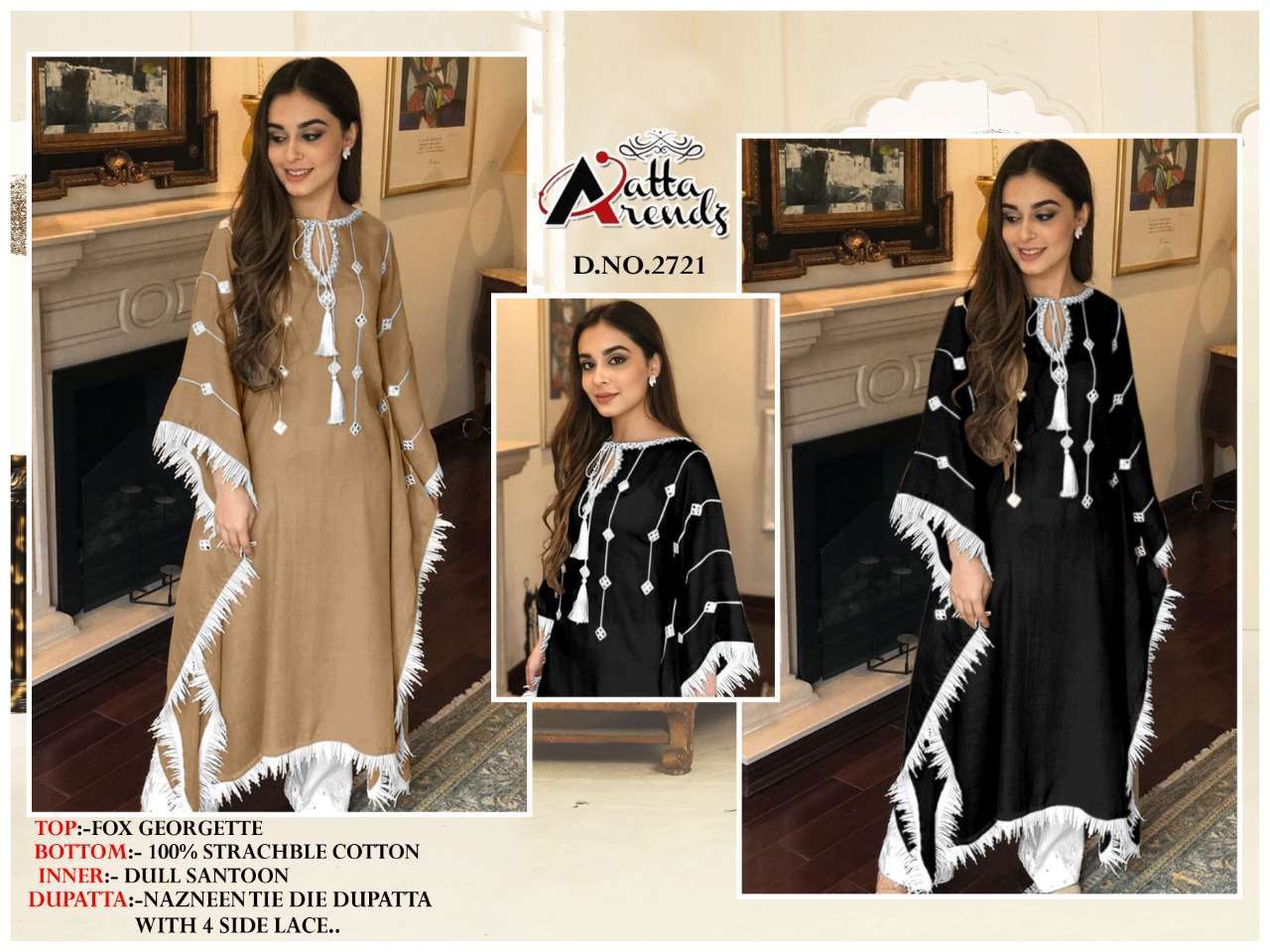 atta trendz 2721 heavy faux georgette suit 