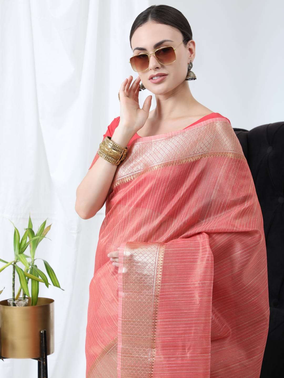 bt-10 Premium Tissue Linnen Silk Saree 