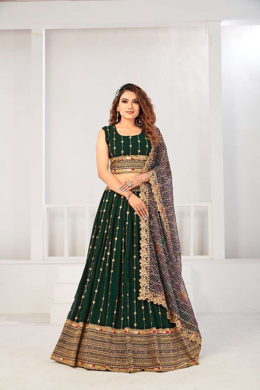 DESIGN NO C-1963 pure viscose georgette lehenga