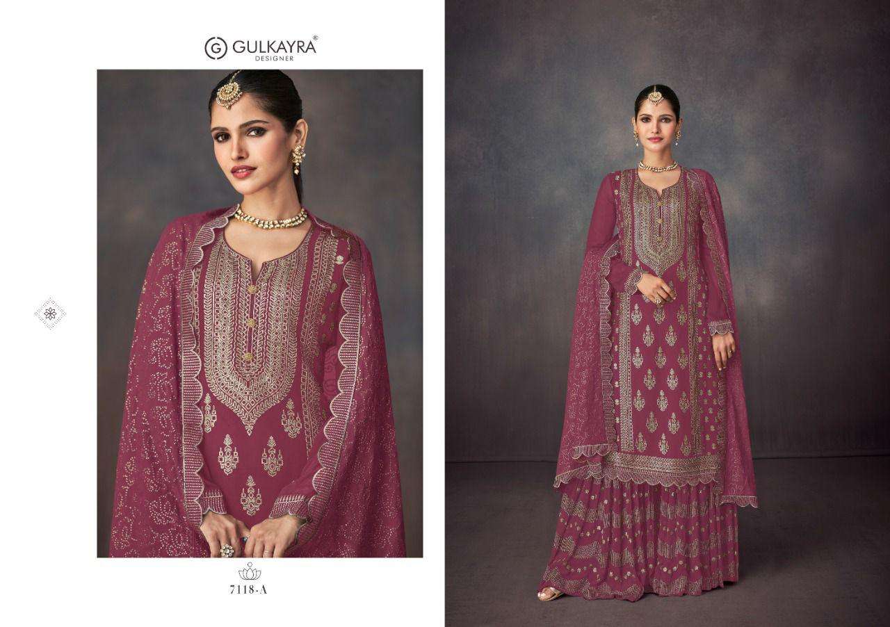 GULKAYRA ISHIKA GOLD DESIGNER REAL GEORGETTE SUIT 