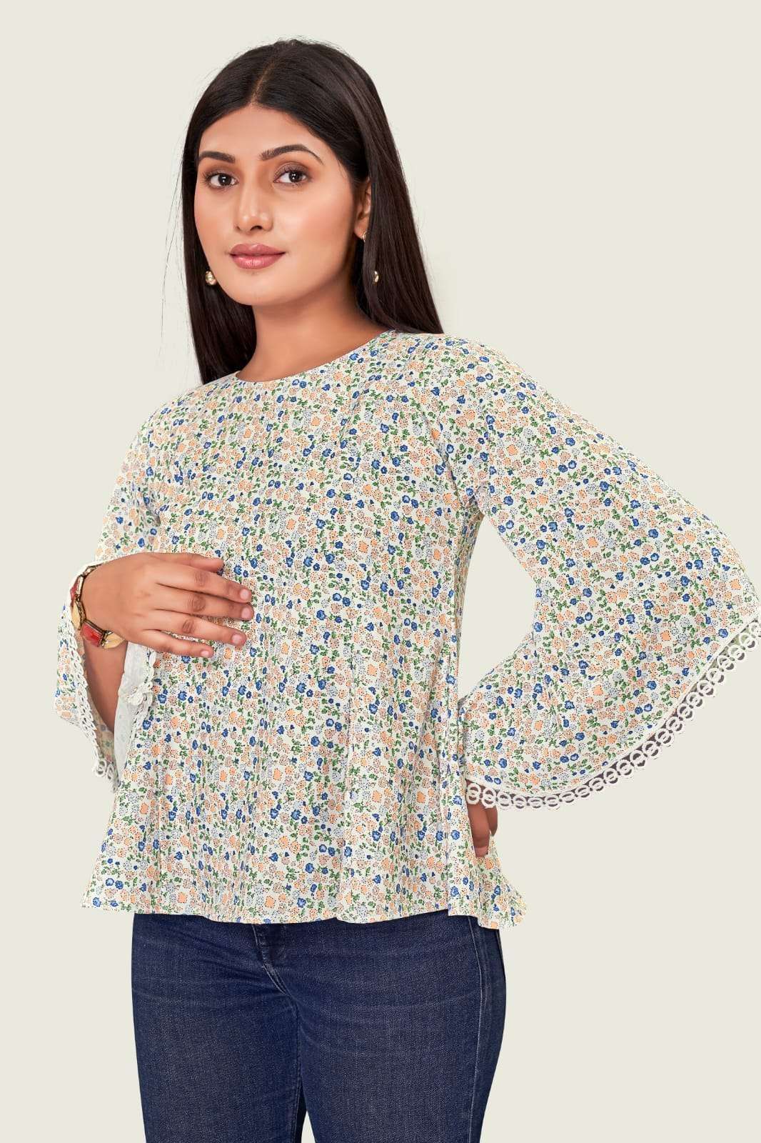 Hello Western 1002 Imported Imported Printed Top With inner 