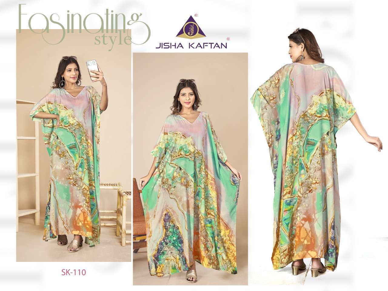 jisha kaftan silk kaftan vol 2 series 111-118 feather silk kaftan 