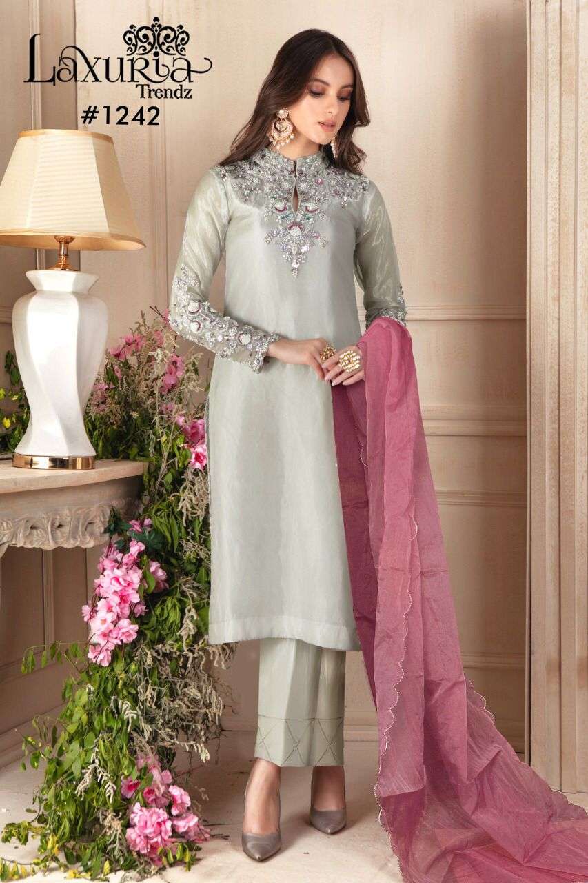 laxuria trendz 1242 designer faux georgette suit 