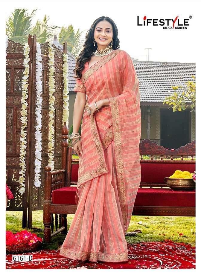 lifestyle 6161 vol 1 organza printed saree