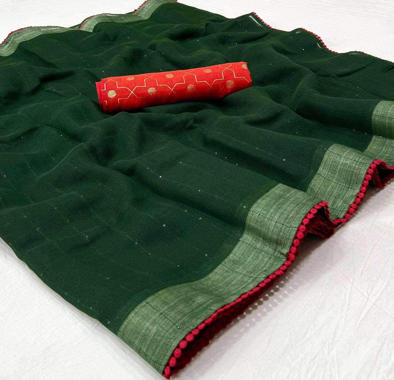 lt fabrics designer linen silk saree