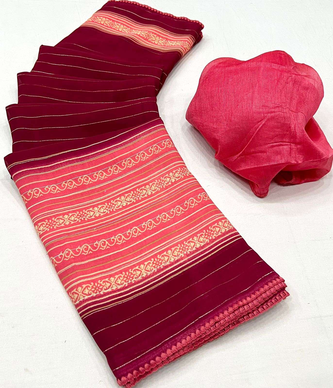 lt fabrics georgette with weaving zari saree