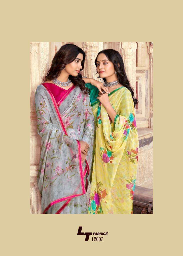 lt fashions innayat series 12001-12010 60 gram chiffon saree
