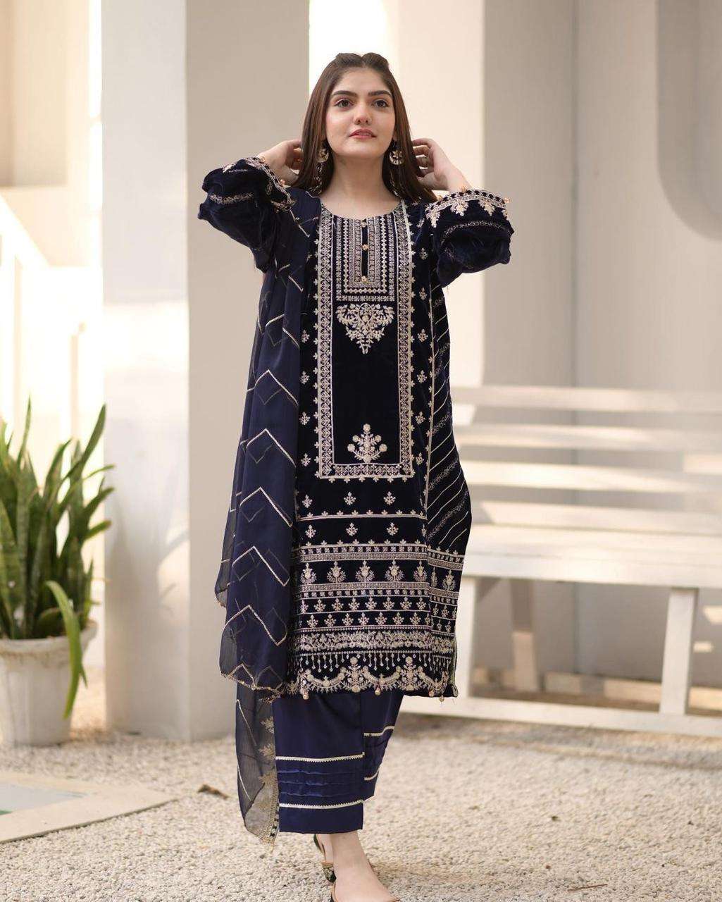 Velvet Suit Design | Velvet suit design, Velvet dress designs, Punjabi suit  for ladies