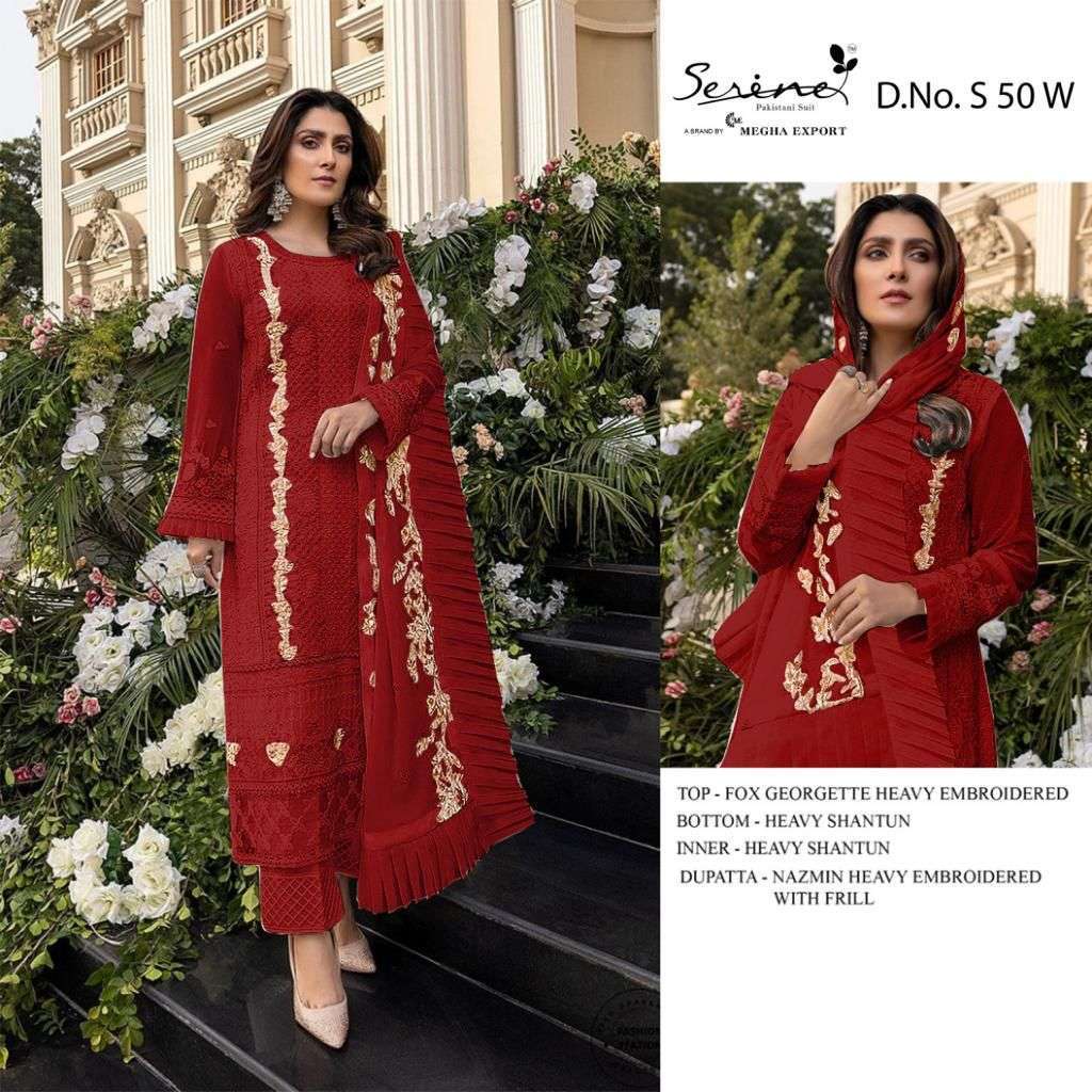 megha exports s 50 faux georgette embroidery suit 