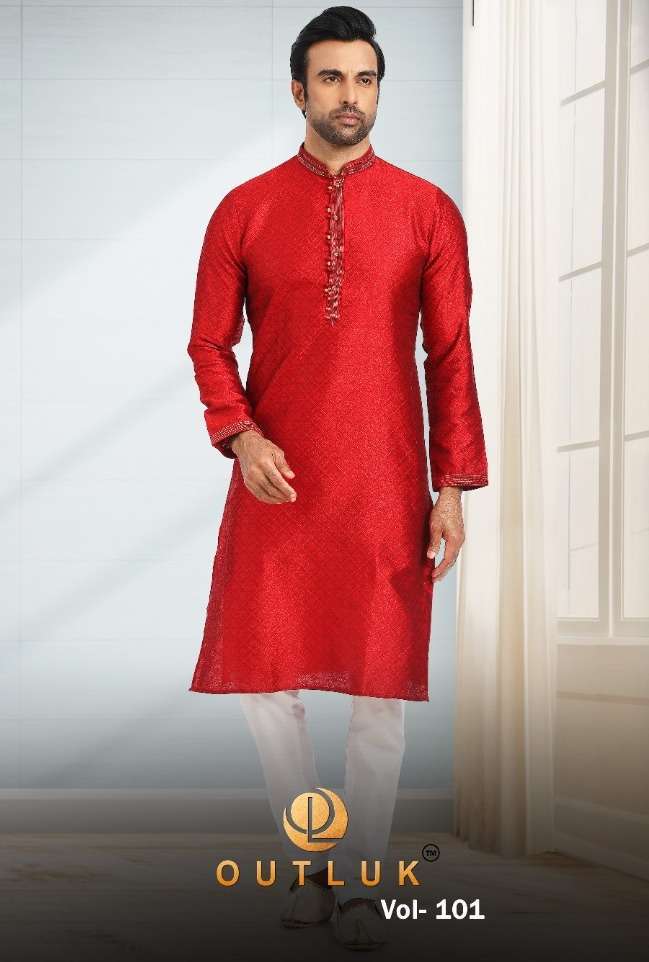 outluk vol 101 self jacquard kurta pajama 