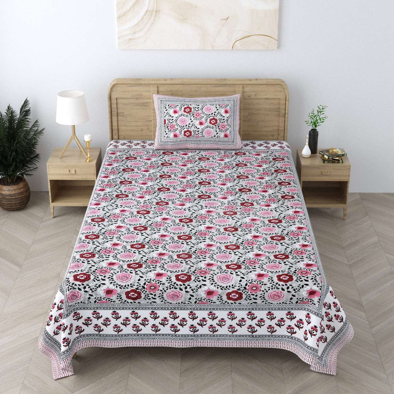 pr Heritage Jaipuri Single Bedsheet Pure South Autoloom Cotton