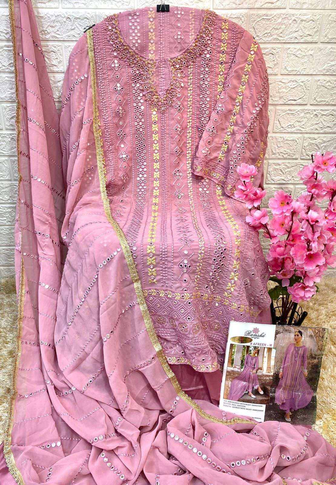 ramsha afreen designer georgette suit 