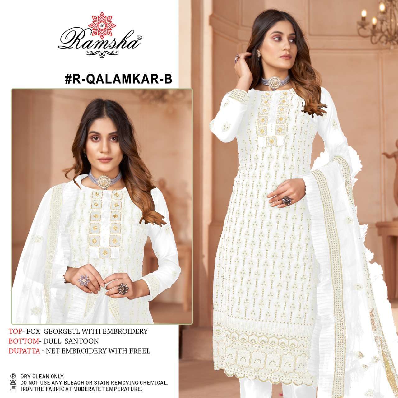 ramsha qalamkar nx georgette suit 