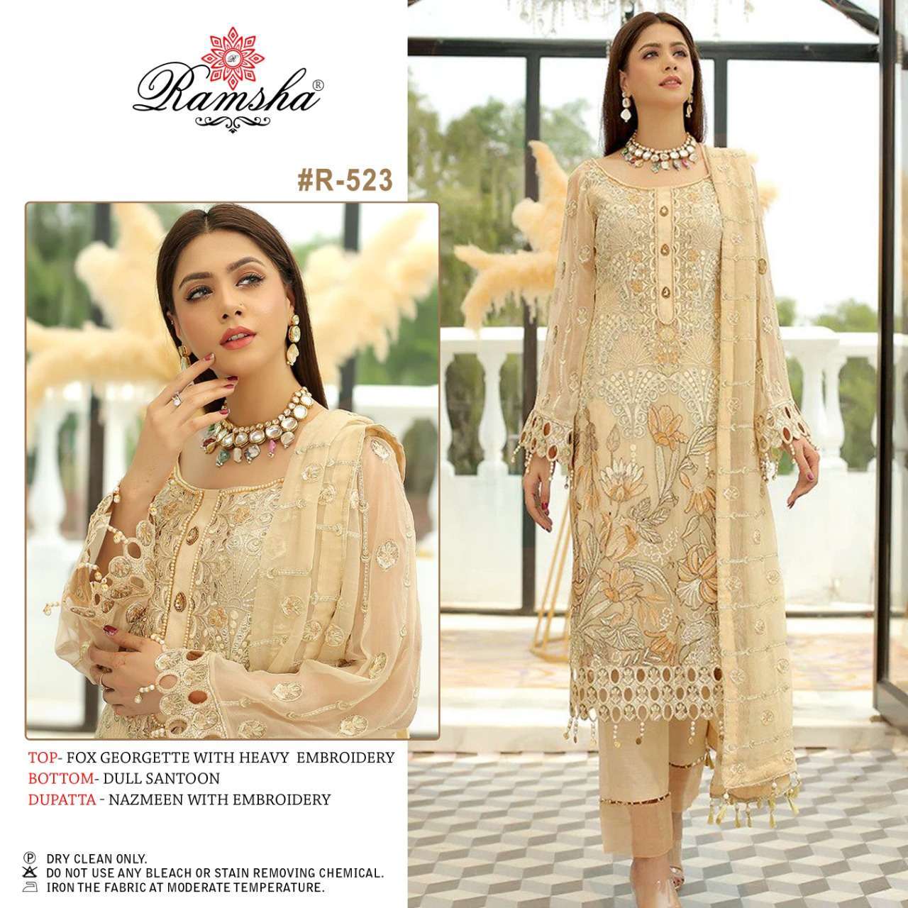 ramsha r 523 georgette heavy work suit 