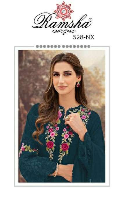 ramsha R-528 nx georgette heavy embroidery suit 