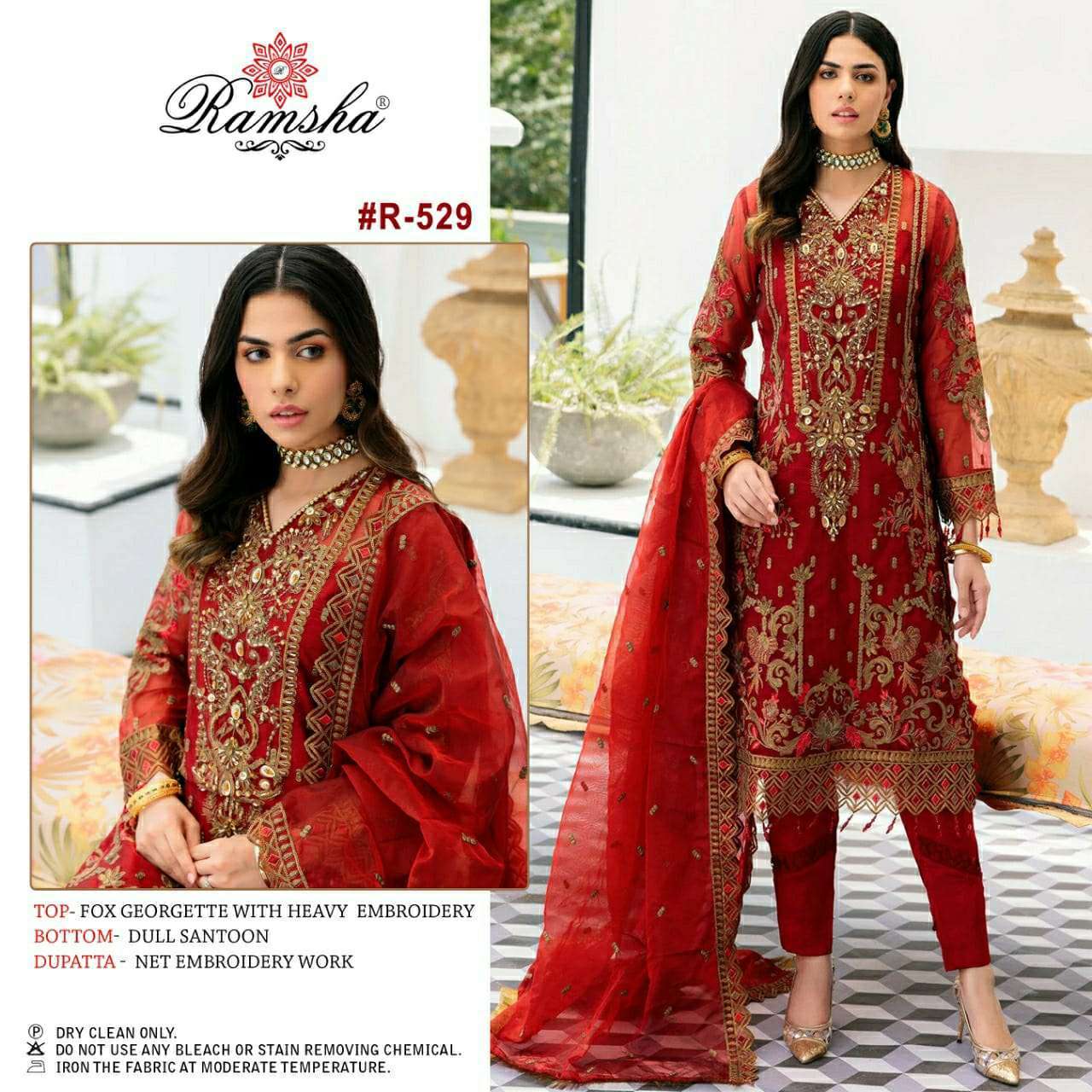 ramsha r 529 faux georgette embroidery suit 