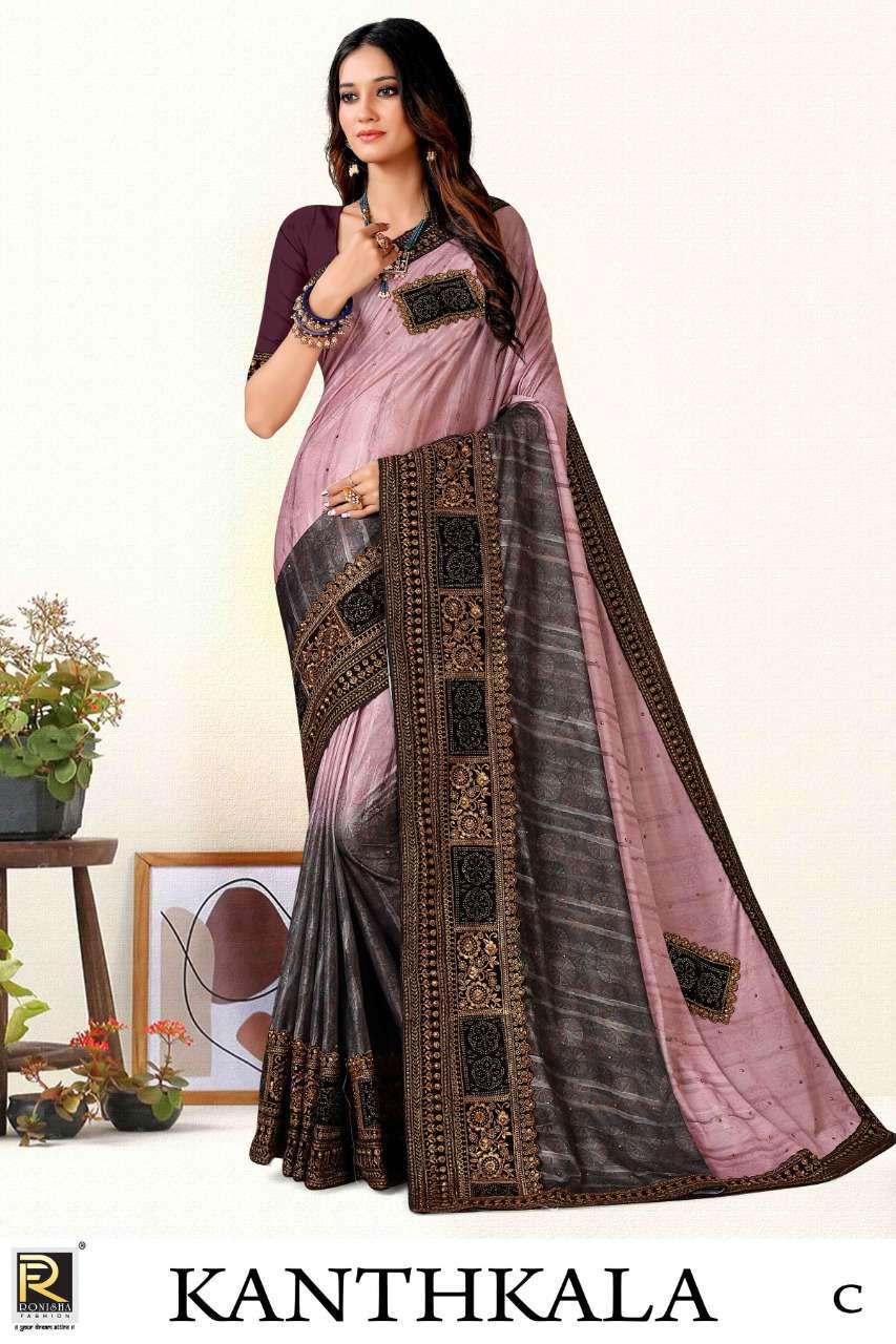 ranjna saree Kanthkala imported lycra saree