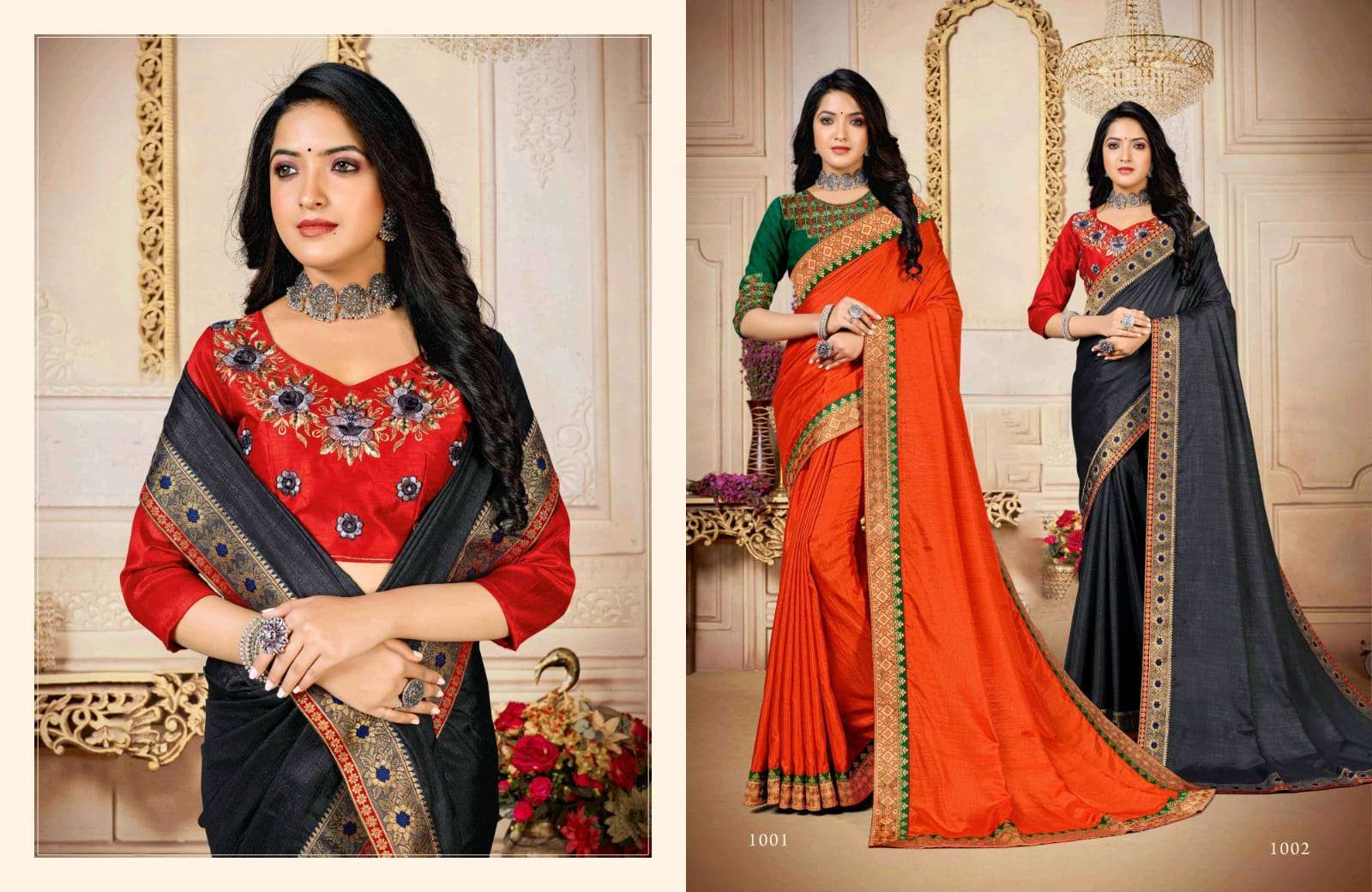 ranjna saree Veena series 1001-1008 art silk saree