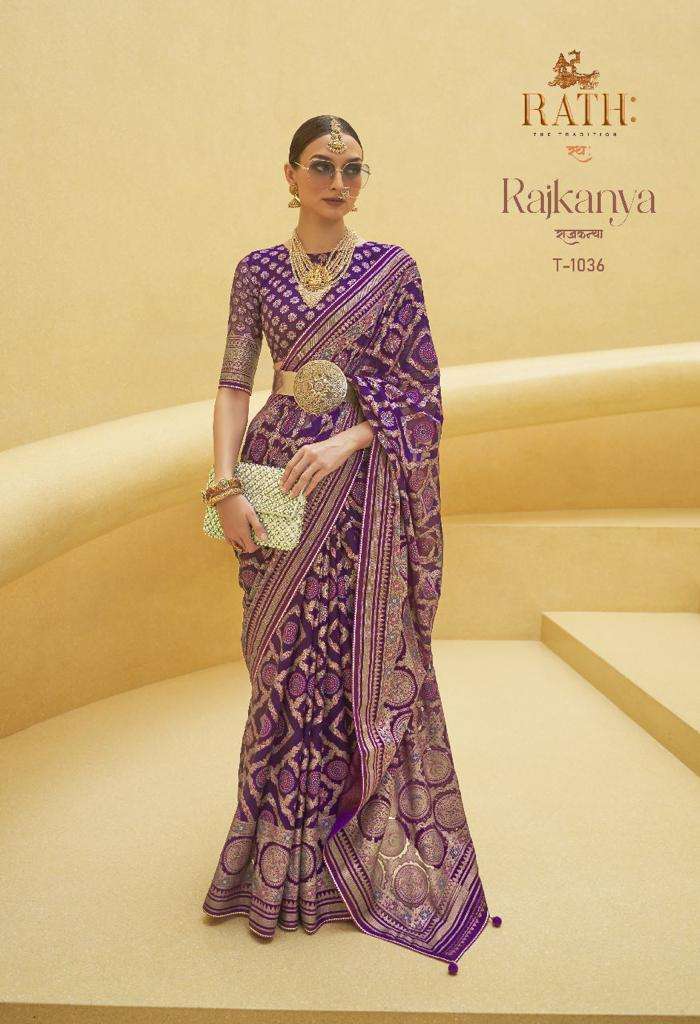 rath raajmala designer handloom banarasi soft silk saree 