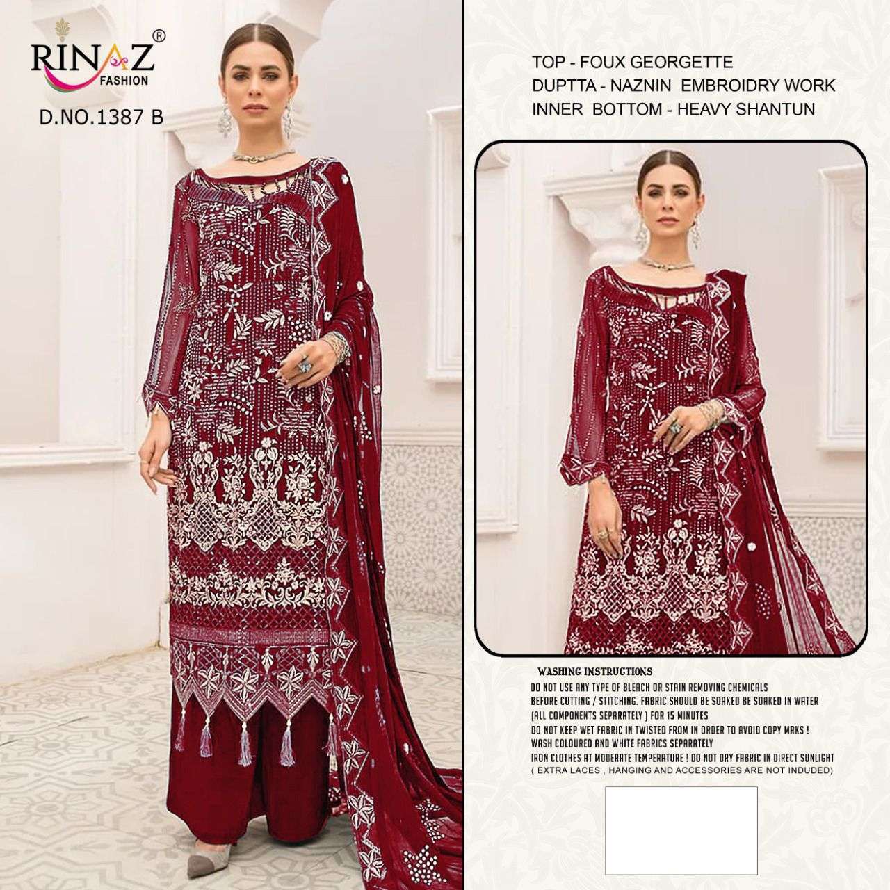 rinaz fashion 1387 colour faux georgette suit 