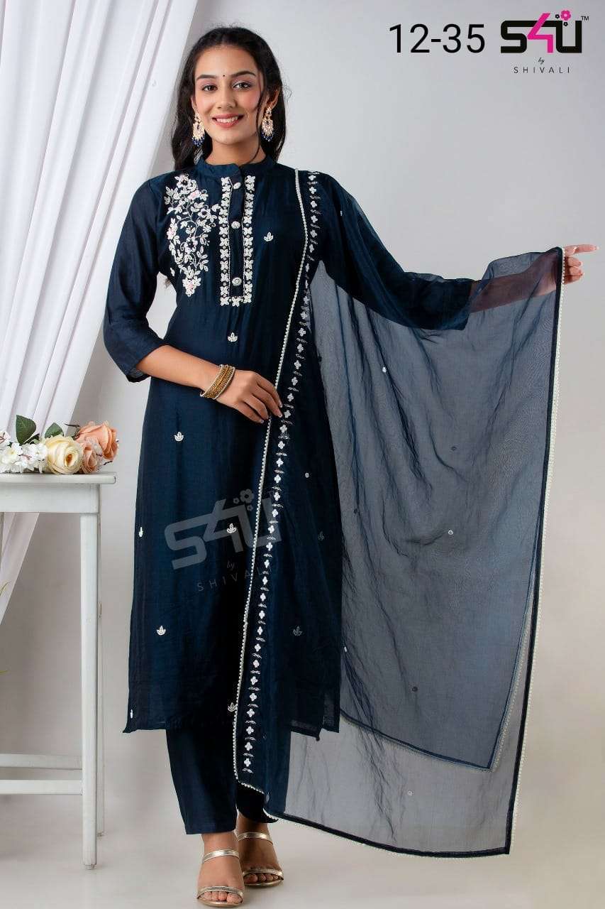 s4u pr 12-35 readymade top with pant and dupatta 