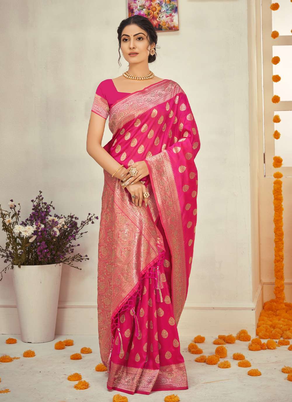 sangam prints soneri silk Heavy Banarasi Silk saree