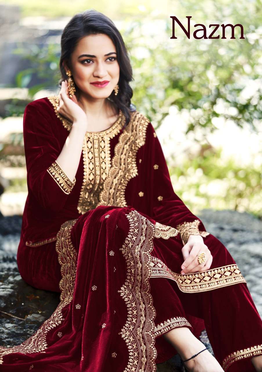 sargam nazm series 815 premium 9000 velvet suit 