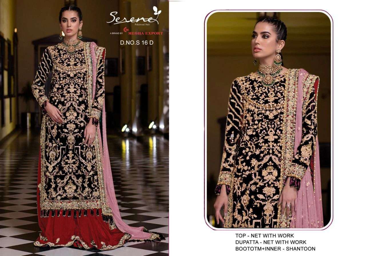 serene S-16 butterfly net suit with heavy embroidery