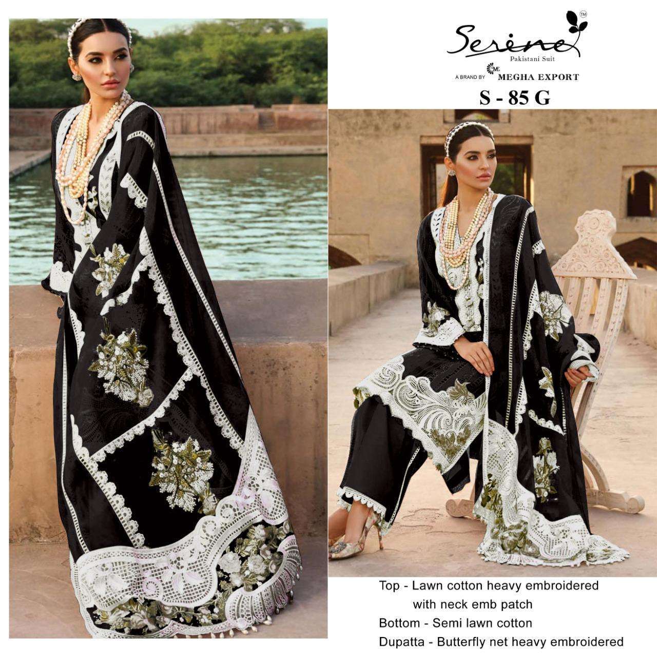 serene s-85 Lawn Cotton Heavy Embroidery suit