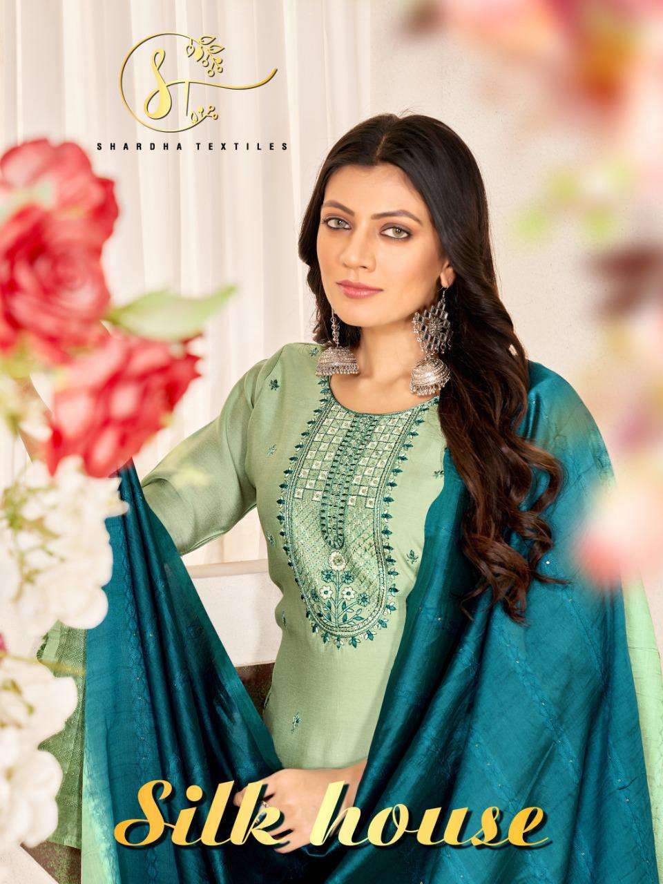 sharda textiles silk house series 1001-1009 super premium silk suit 