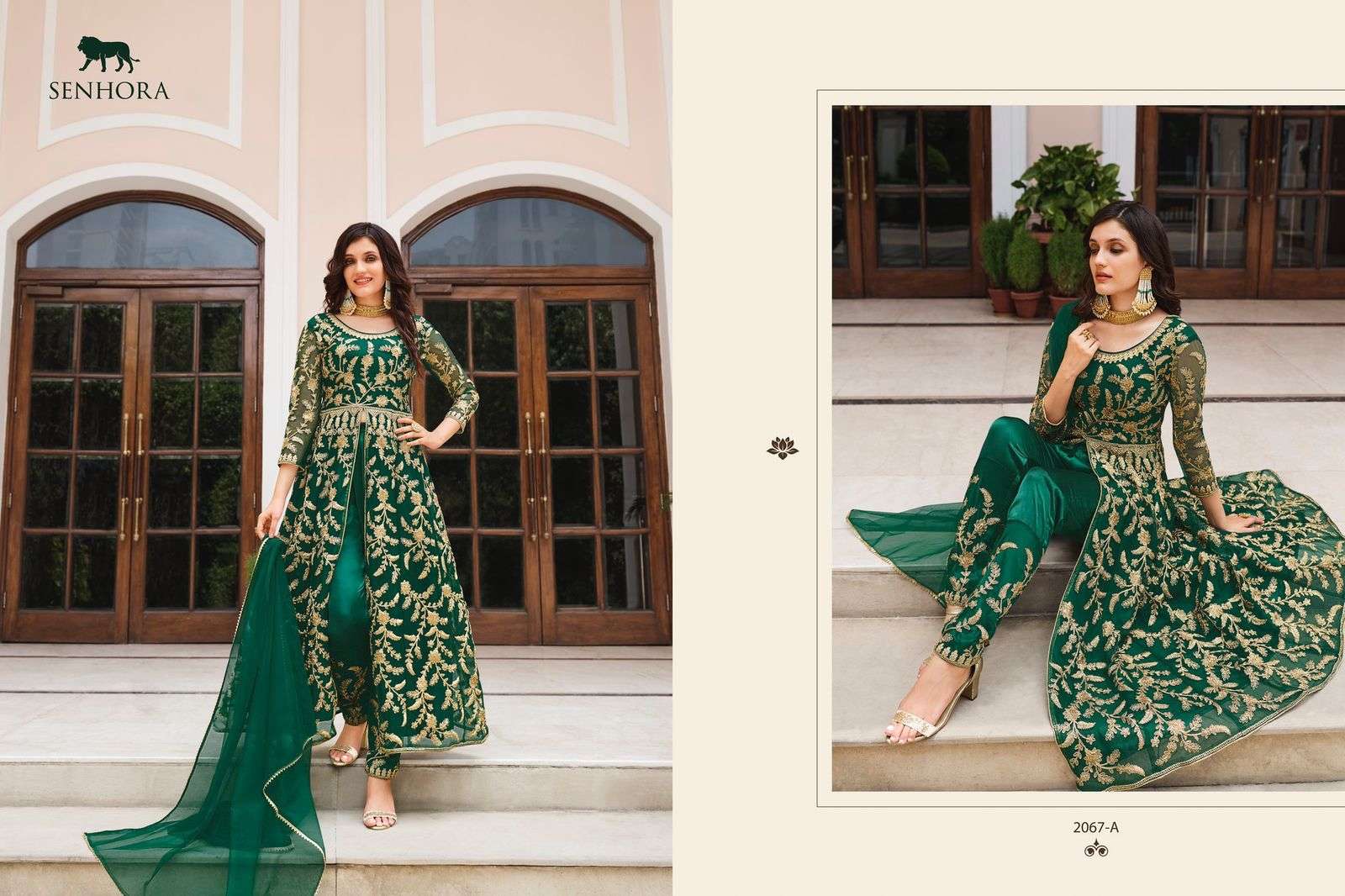 sharmin 2067 colour designer pure butterfly net suit 