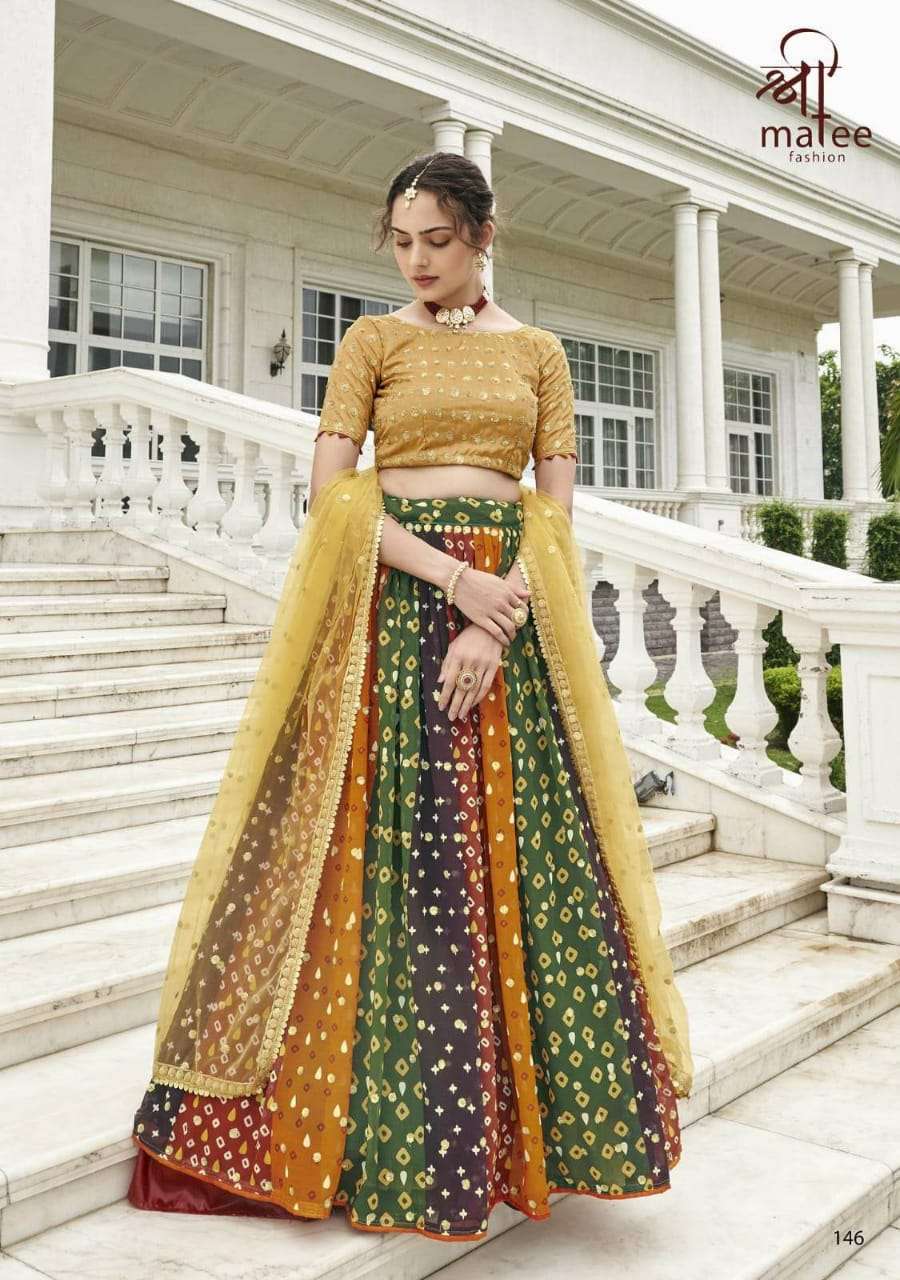 shreematee kiasha series 145-148 pure faux georgette lehenga