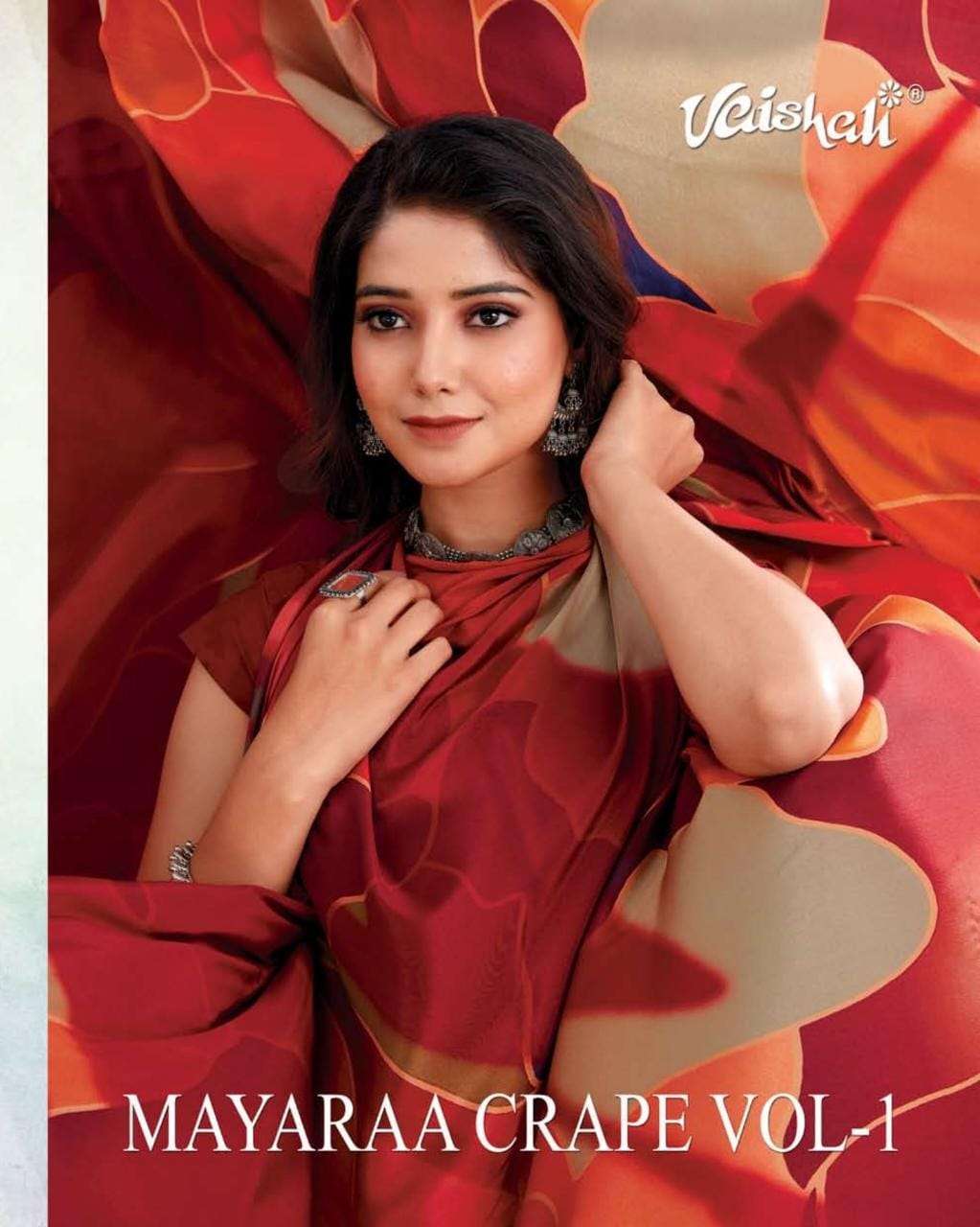 vaishali fashion mayaraa crape vol 1 series 7201-7211 crape silk saree