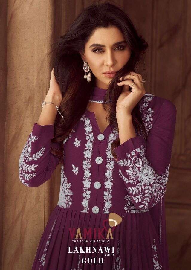 vamika lakhnavi vol 4 series 1019 heavy rayon readymade suit 