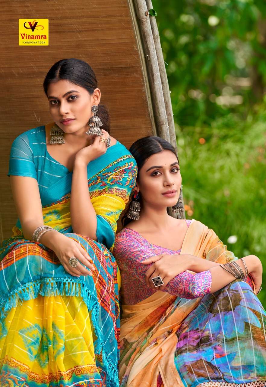 vinamra miliana vol 2 series 8009-8016 Synthetic printed saree